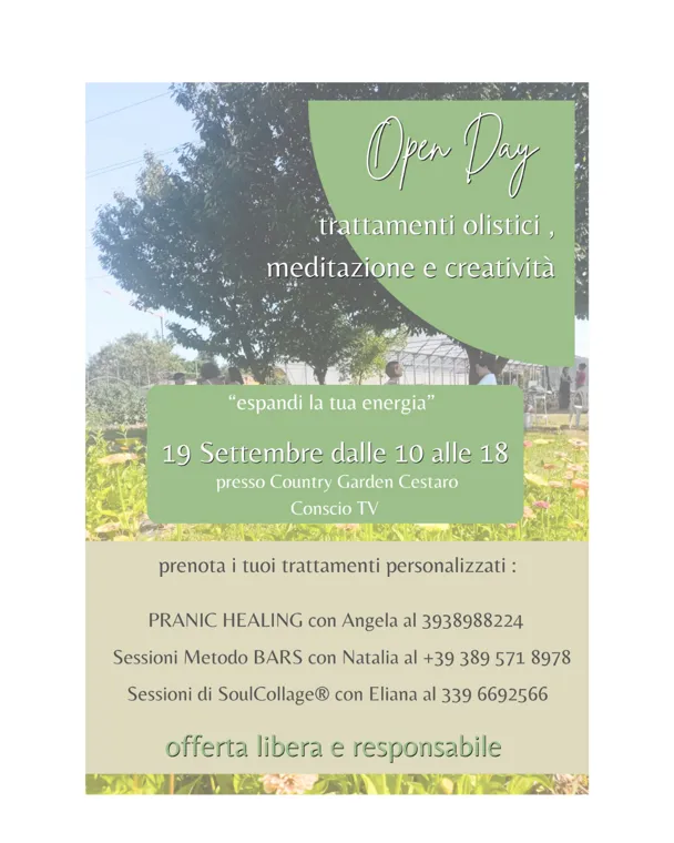 Open Day - Trattamenti olistici, meditazione e creatività - "Espandi la tua energia"