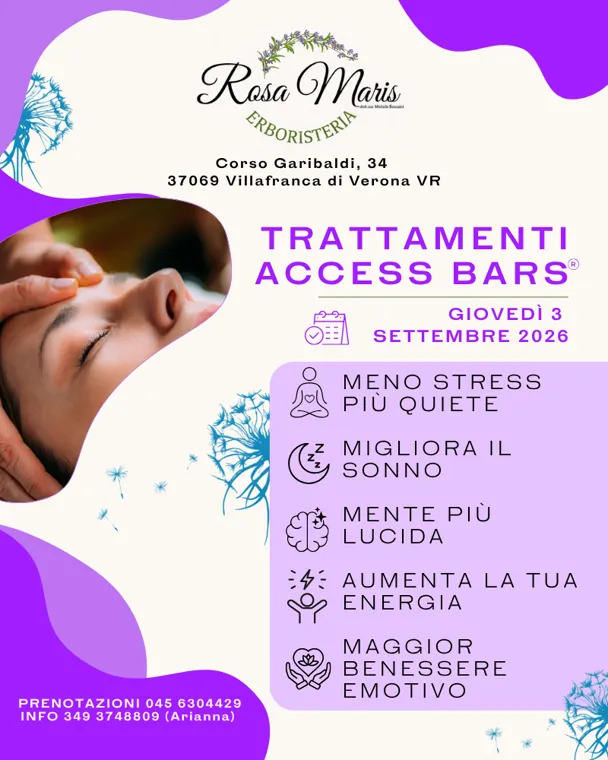 Trattamenti Access Bars - Erboristeria Rosa Maris Villafranca di Verona